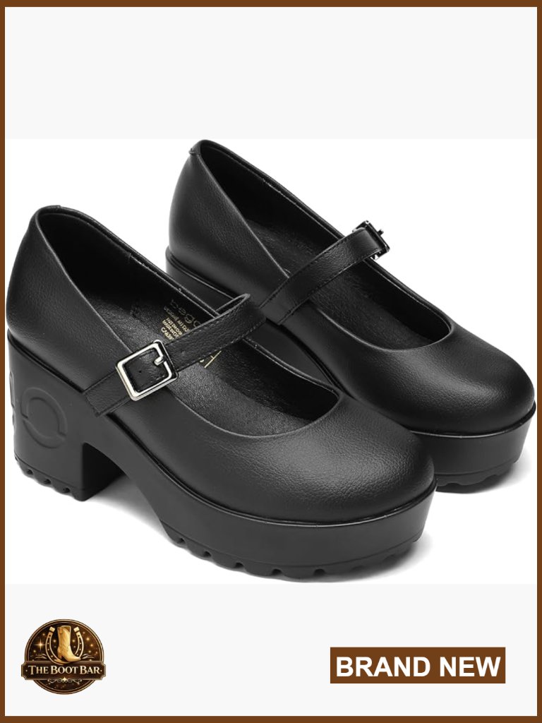 Platform Mary Jane Shoes - Chunky Heel Dress Pumps Vegan Grape Leather